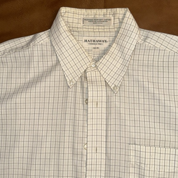 Hathaway men’s shirt wrinkles free 161/2-35 60% cotton 40% polyester - Picture 2 of 3